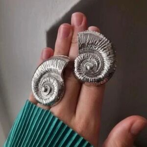 Seashell Silver Earrings